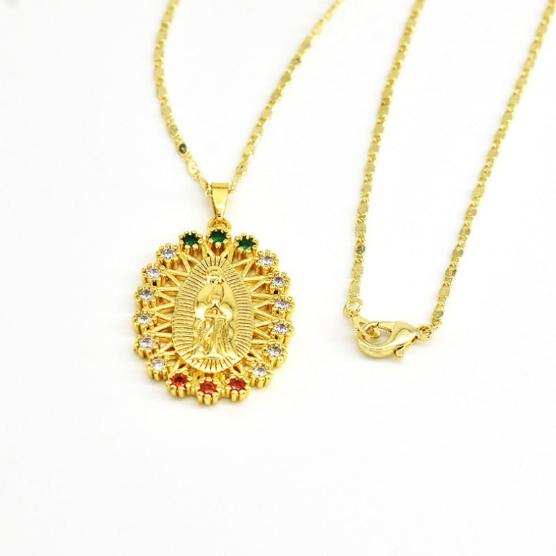 Wholesale Religious Copper Micro Inlaid Zircon Personalized Fashion Necklaces